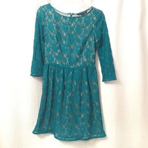 Teal lace dress